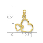Load image into Gallery viewer, 10K Yellow White Rose Gold Polished Intertwined Double Heart Pendant