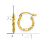 Load image into Gallery viewer, 10K Yellow White Gold Twist Polished Hoop Earring