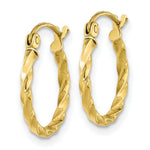 Load image into Gallery viewer, 10K Yellow White Gold Twist Polished Hoop Earring