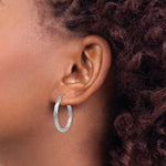 Load image into Gallery viewer, 10K Yellow White Gold Twist Polished Hoop Earring