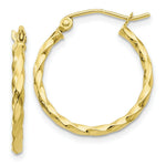 Load image into Gallery viewer, 10K Yellow White Gold Twist Polished Hoop Earring