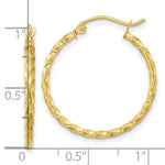 Load image into Gallery viewer, 10K Yellow White Gold Twist Polished 25mm Hoop 1 inch Size Earring