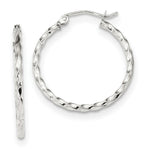 Load image into Gallery viewer, 10K Yellow White Gold Twist Polished 25mm Hoop 1 inch Size Earring