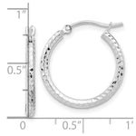 Load image into Gallery viewer, 10K Yellow White Gold Gold Diamond-cut 2mm Round Tube Hoop Earrings