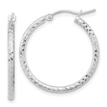 Load image into Gallery viewer, 10K Yellow White Gold Diamond-cut 2mm Round Tube Hoop Earrings