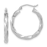 Load image into Gallery viewer, 10k Yellow White Gold 3x25mm Twisted Hoop Earrings