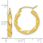 Load image into Gallery viewer, 10k Yellow White Gold Polished 3mm Twisted Hoop Earrings