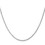 Load image into Gallery viewer, 10K White Gold 1.7mm Machine Made Diamond Cut Rope Chain Necklace