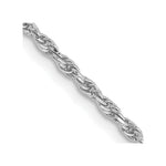 Load image into Gallery viewer, 10K White Gold 1.7mm Machine Made Diamond Cut Rope Chain Necklace