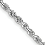 Load image into Gallery viewer, 10k White Gold 3mm Diamond-cut Quadruple Rope Chain