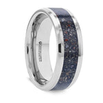Load image into Gallery viewer, Mens Comfort Fit - Tungsten Ring Black Dinosaur Inlay - Polished Bevel Edges - 8mm Wide - Style name: DRACARYS