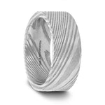 Load image into Gallery viewer, Mens Comfort Fit -Grey Flat Brushed Damascus Steel Wedding Band - Vivid Etched Design - 6mm 8mm Wide - Style name: XANDER - Lifetime Warranty