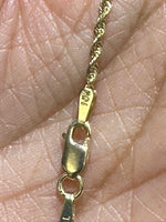Load image into Gallery viewer, 10K Gold Rope Chain Necklace and Bracelets Diamond-cut Design 1mm 2mm 3mm 4mm 5mm 6mm 7mm 8mm 9mm 10mm 12mm Men Women made in 10K Solid Gold