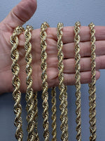 Load image into Gallery viewer, 10K Gold Rope Chain Necklace and Bracelets Diamond-cut Design 1mm 2mm 3mm 4mm 5mm 6mm 7mm 8mm 9mm 10mm 12mm Men Women made in 10K Solid Gold