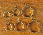 Load image into Gallery viewer, 14K Gold Coin Bezel Necklace Pendant Frame - Plain Polished Prong back in Sizes 13mm up to 39.75mm