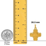 Load image into Gallery viewer, Four Way Catholic Medal Pendant 4-Way in Solid 14K Yellow or White Gold - I Am a Catholic - Please Call a Priest inscription
