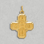 Load image into Gallery viewer, Solid 14K Gold 4 Way Medal Cross - I Am A Catholic - Pendant Charm