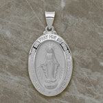 Load image into Gallery viewer, 14K Yellow or White Gold Miraculous Medal Pendant Oval - Size: 29x18mm - 1' inch