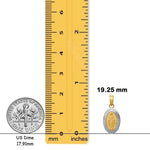 Load image into Gallery viewer, 14K Two-tone Gold Miraculous Medal Pendant Charm Oval - Size: 15x8.5 with Chain Option