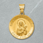 Load image into Gallery viewer, St. Catherine Round Medal Pendant made in 14K Gold