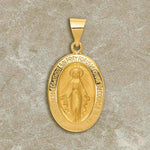 Load image into Gallery viewer, 14K Yellow Gold Miraculous Medal Pendant Oval - with Chain Necklace options