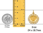 Load image into Gallery viewer, 14K Gold Spanish Guardian Angel Medal Pendant with Filigree Lace Border - with Chain Necklace options
