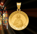 Load image into Gallery viewer, 14K Gold St. Brigid Medal Pendant - Custom Engravable with Necklace Chain Options