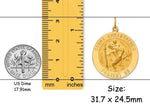Load image into Gallery viewer, 14K Solid Large Round St. Christopher Medal pendant - Custom Engravable with Necklace Chain Options