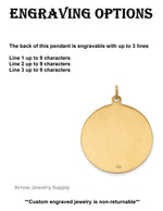Load image into Gallery viewer, 14K Solid Large Round St. Christopher Medal pendant - Custom Engravable with Necklace Chain Options