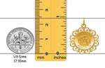 Load image into Gallery viewer, 14K Gold Saint Christopher Medal Charm Pendants with Filigree Fancy Border Frame - with Necklace Chain Options