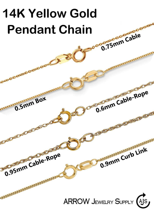 14K Gold Oval St Christipher Medal Charms Pendants - Small sizes - with Necklace Chain Options