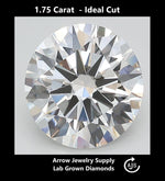 Load image into Gallery viewer, Certified 1.75 Carat Round Lab Grown Diamond - Excellent Cut - Select from Clarity/Color Grades: VVS1 D VVS2 E VS1 F VS2 G H