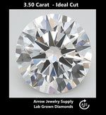 Load image into Gallery viewer, Certified 3.50 Carat Round Lab Grown Diamond - Ideal Cut - Select from Clarity/Color Grades: VVS1 D VVS2 E VS1 F VS2 G H
