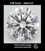 Load image into Gallery viewer, Certified 2 Carat Round Lab Grown Diamond - Ideal Cut - Select from Clarity/Color Grades: VVS1 D VVS2 E VS1 F VS2 G H