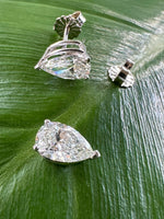 Load image into Gallery viewer, Certified 2 Carat tw Pear Shape Diamond Stud Earrings set in 14K White Gold