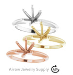 Load image into Gallery viewer, 14K 6-Prong Solitaire Ring Mounting for Single Round Stone - for Engagement Rings - in White, Yellow, and Rose Gold, or Platinum