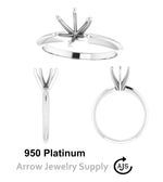 Load image into Gallery viewer, 14K 6-Prong Solitaire Ring Mounting for Single Round Stone - for Engagement Rings - in White, Yellow, and Rose Gold, or Platinum