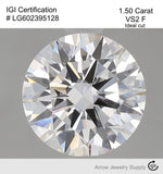 Load image into Gallery viewer, Certified 1.50 Carat Round Lab Grown Loose Diamond Clarity/Color: VS2 F with IGI Certification