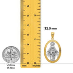 Load image into Gallery viewer, Miraculous Medal Pendant in 14K Gold and Rhodium - with Chain Options