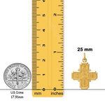 Load image into Gallery viewer, 4 Way Medal Cross - I Am A Catholic - Pendant Charm in Solid 14K Gold - with Chain Options
