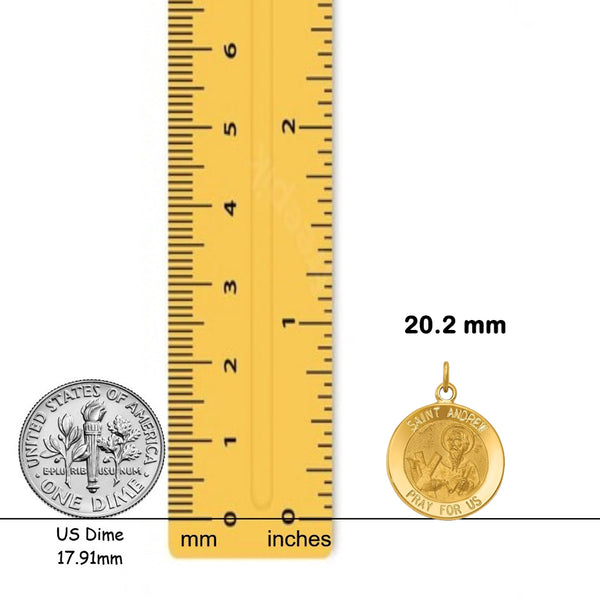 14K Gold Saint Andrew Medal Pendant or Charm - with Chain Options