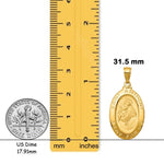 Load image into Gallery viewer, Saint Anthony Oval 14K Gold Medal Pendant in Yellow or White Gold with Free Engraving - with Chain Options