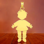 Load image into Gallery viewer, 14k Yellow Gold Flat Engravable Girl Boy Charm Pendant - with Chain Options