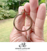 Load image into Gallery viewer, 14K Yellow Gold Coin Bezel Mounting Pendant - 10 Different Sizes - Polished Triple Circle Top Prong Coin Bezel Pendant with Chain Options