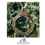 Load image into Gallery viewer, 14K Yellow Gold Coin Bezel Mounting Pendant - 9 Different Sizes - Polished Curved Teardrop Prong Coin Bezel Pendant - with Chain Options