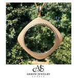 Load image into Gallery viewer, 14K Yellow Gold Coin Bezel Mounting Pendant - 13 Different Sizes - Polished Textured and Beaded Diamond Shaped Prong - with Chain Options