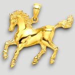 Load image into Gallery viewer, 14K Yellow Gold Horse Charm Open Back with Chain Necklace options