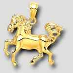 Load image into Gallery viewer, 14K Yellow Gold Horse Charm with Chain Necklace options