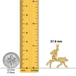 Load image into Gallery viewer, 14K Yellow Gold 3-D Horse Trotting Charm with Chain Necklace options