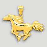 Load image into Gallery viewer, 14K Yellow Gold Polished Horse Pendant with Chain Necklace options